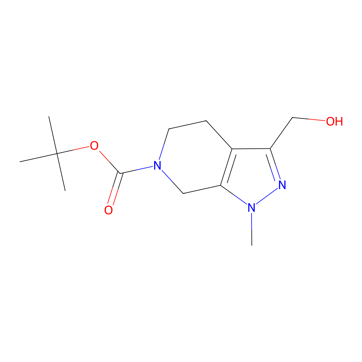 tert-Butyl 3-(hydroxymethyl)-1-methyl-4,5-dihydro-1H-pyrazolo[3,4-c]pyridine-6(7H)-carboxylate molecular structure, CAS 1330763-84-2