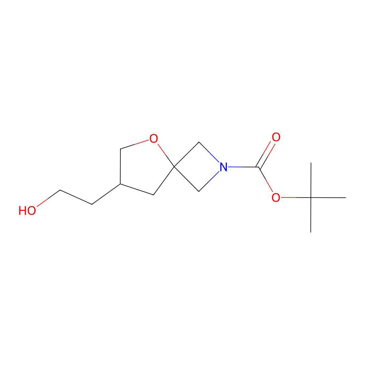 tert-Butyl 7-(2-hydroxyethyl)-5-oxa-2-azaspiro[3.4]octane-2-carboxylate molecular structure, CAS 1330763-92-2