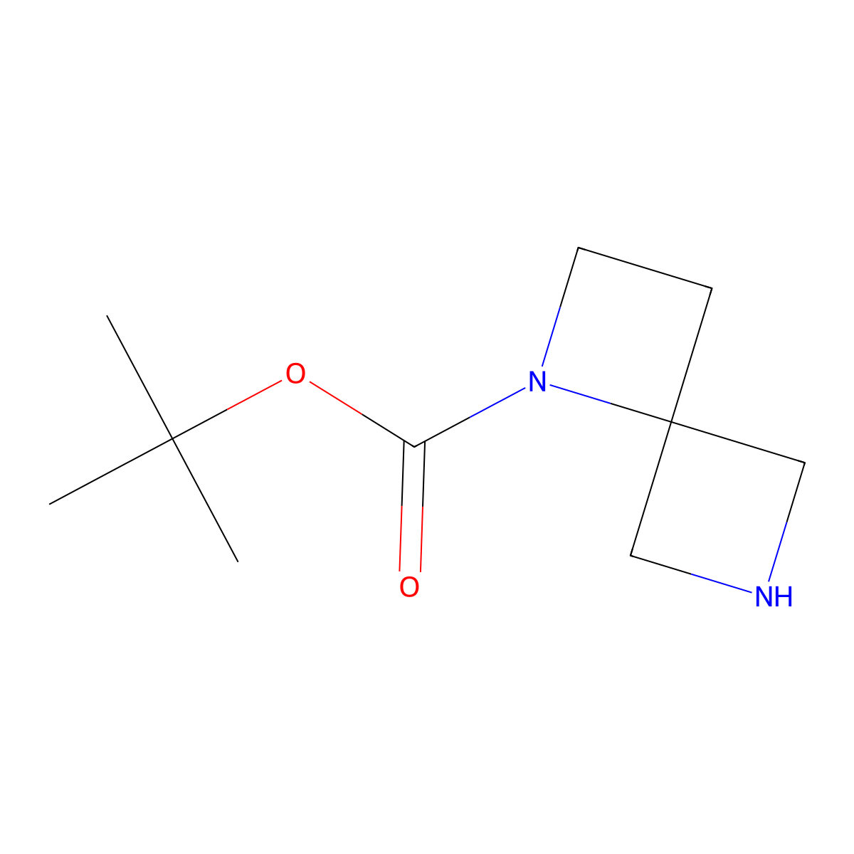 Tert-butyl 1,6-diazaspiro[3.3]heptane-1-carboxylate molecular structure, CAS 1330763-95-5