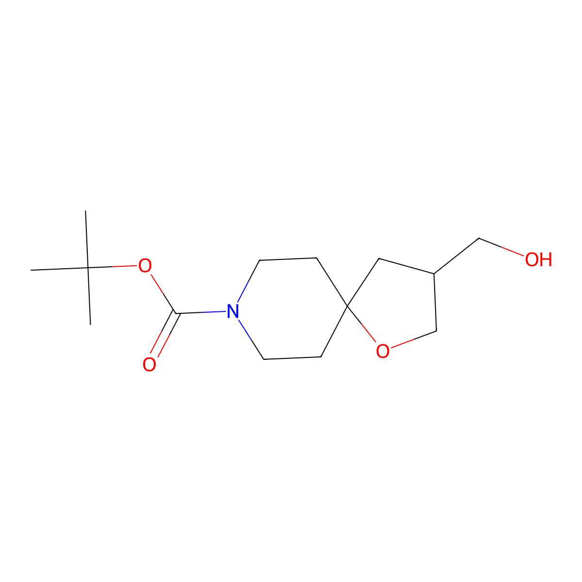 8-Boc-1-oxa-8-azaspiro[4.5]decane-3-methanol molecular structure, CAS 1330763-99-9