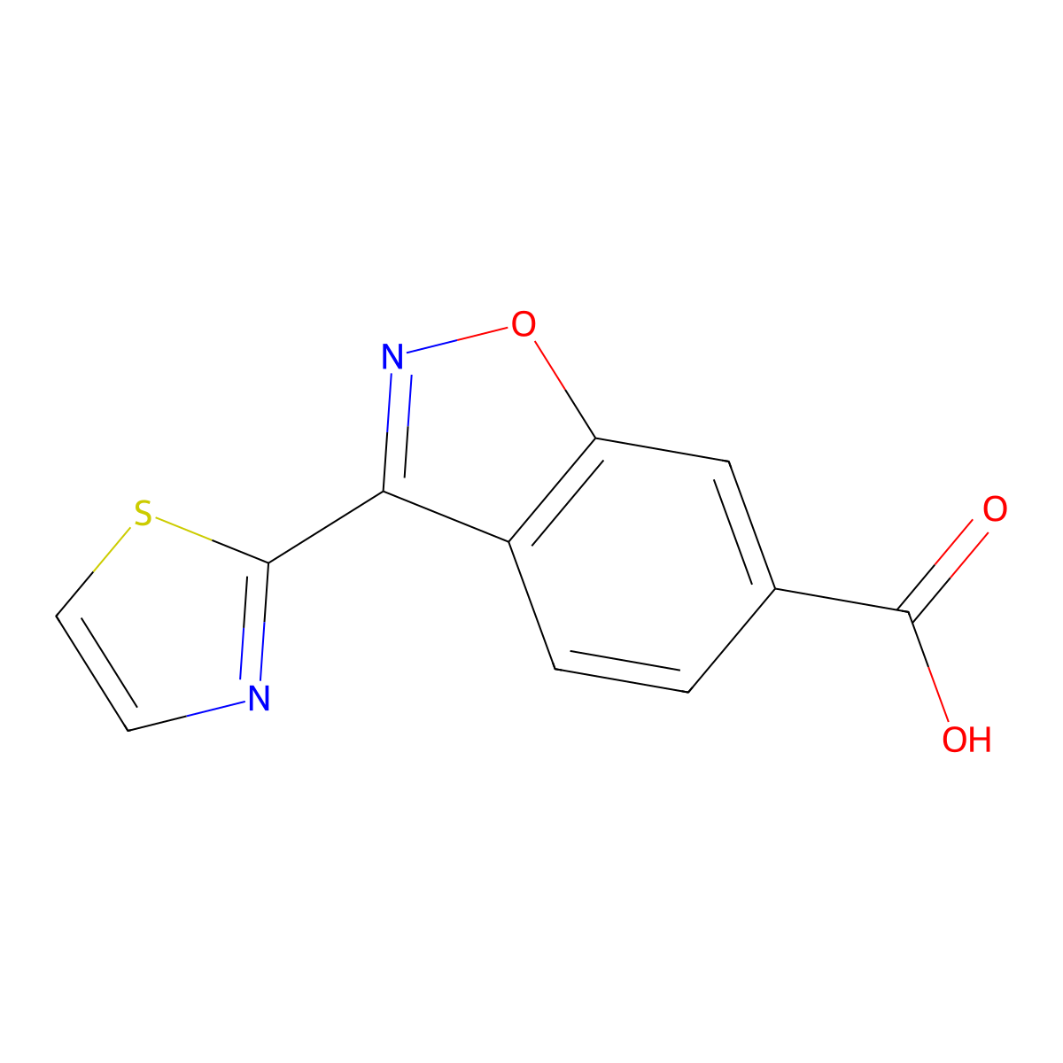 3-Thiazol-2-yl-benzo[d]isoxazole-6-carboxylic acid molecular structure, CAS 1330764-05-0