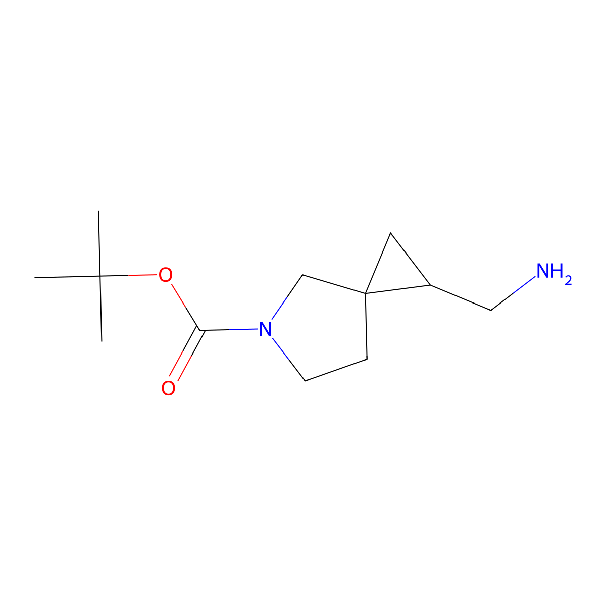 tert-Butyl 1-(aminomethyl)-5-azaspiro[2.4]heptane-5-carboxylate molecular structure, CAS 1330764-37-8