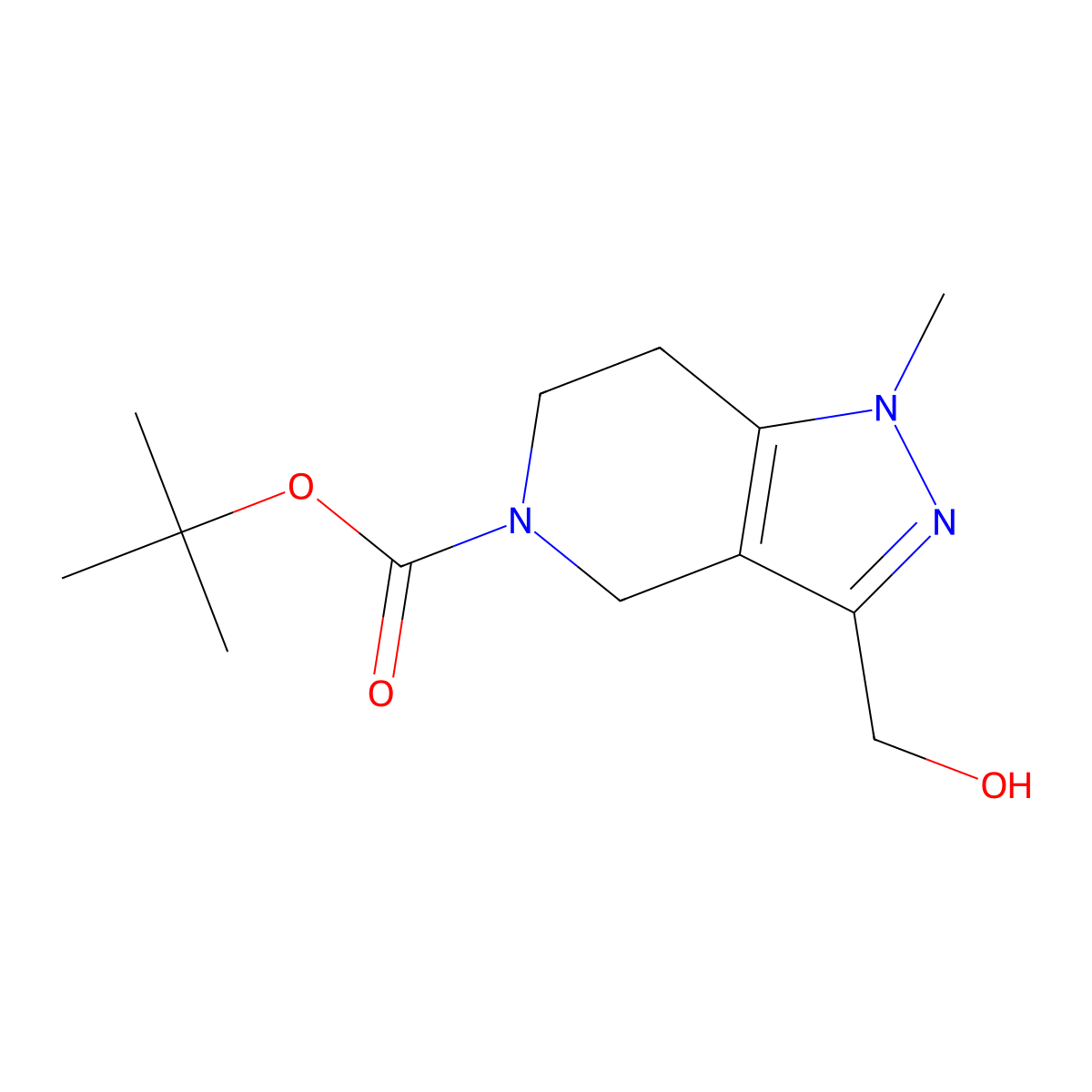 tert-Butyl 3-(hydroxymethyl)-1-methyl-6,7-dihydro-1H-pyrazolo[4,3-c]pyridine-5(4H)-carboxylate molecular structure, CAS 1330765-07-5