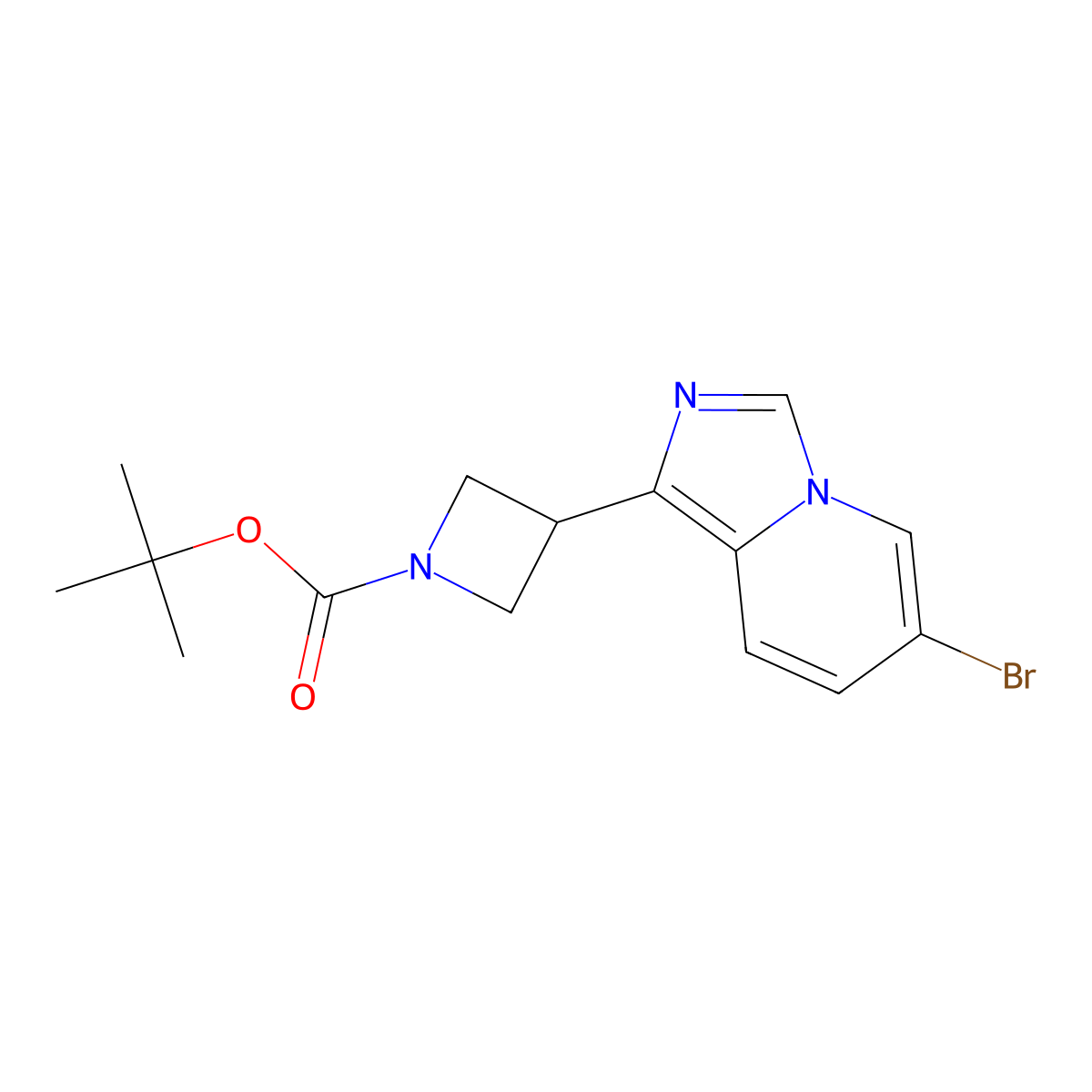tert-Butyl 3-(6-bromoimidazo[1,5-a]pyridin-1-yl)azetidine-1-carboxylate molecular structure, CAS 1330765-09-7