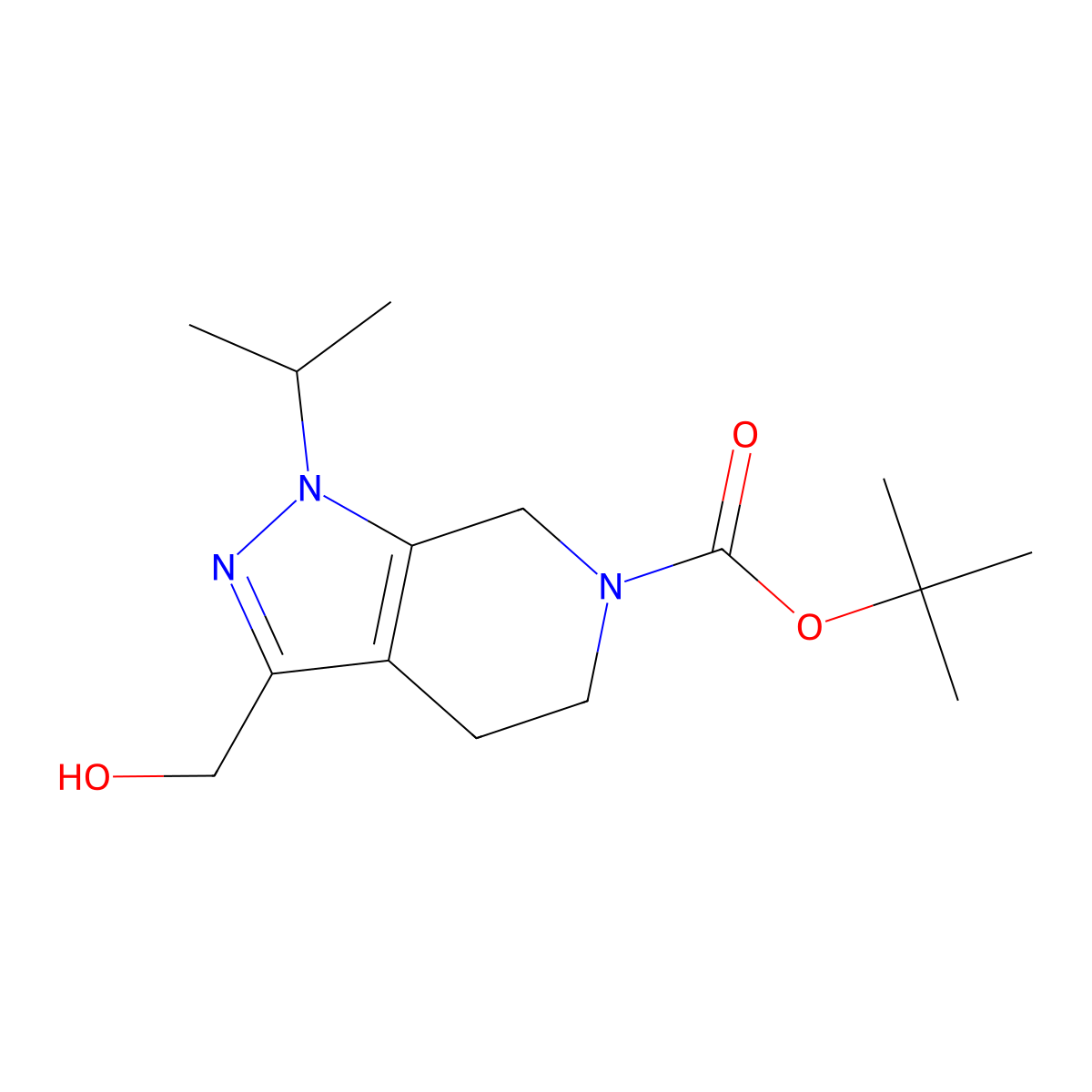 tert-Butyl 3-(hydroxymethyl)-1-isopropyl-4,5-dihydro-1H-pyrazolo[3,4-c]pyridine-6(7H)-carboxylate molecular structure, CAS 1330765-10-0