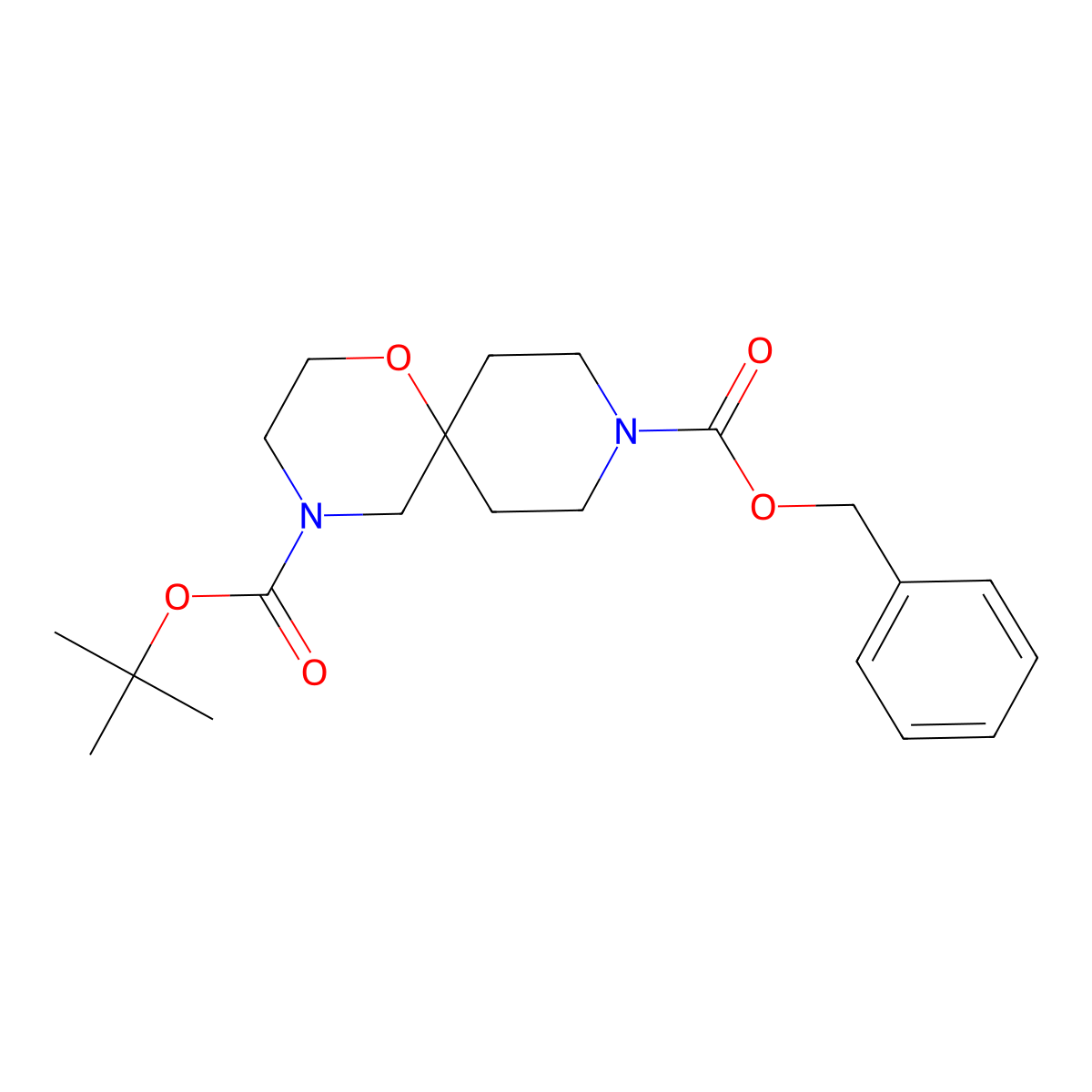 9-Benzyl 4-tert-butyl 1-oxa-4,9-diazaspiro[5.5]undecane-4,9-dicarboxylate molecular structure, CAS 1330765-19-9