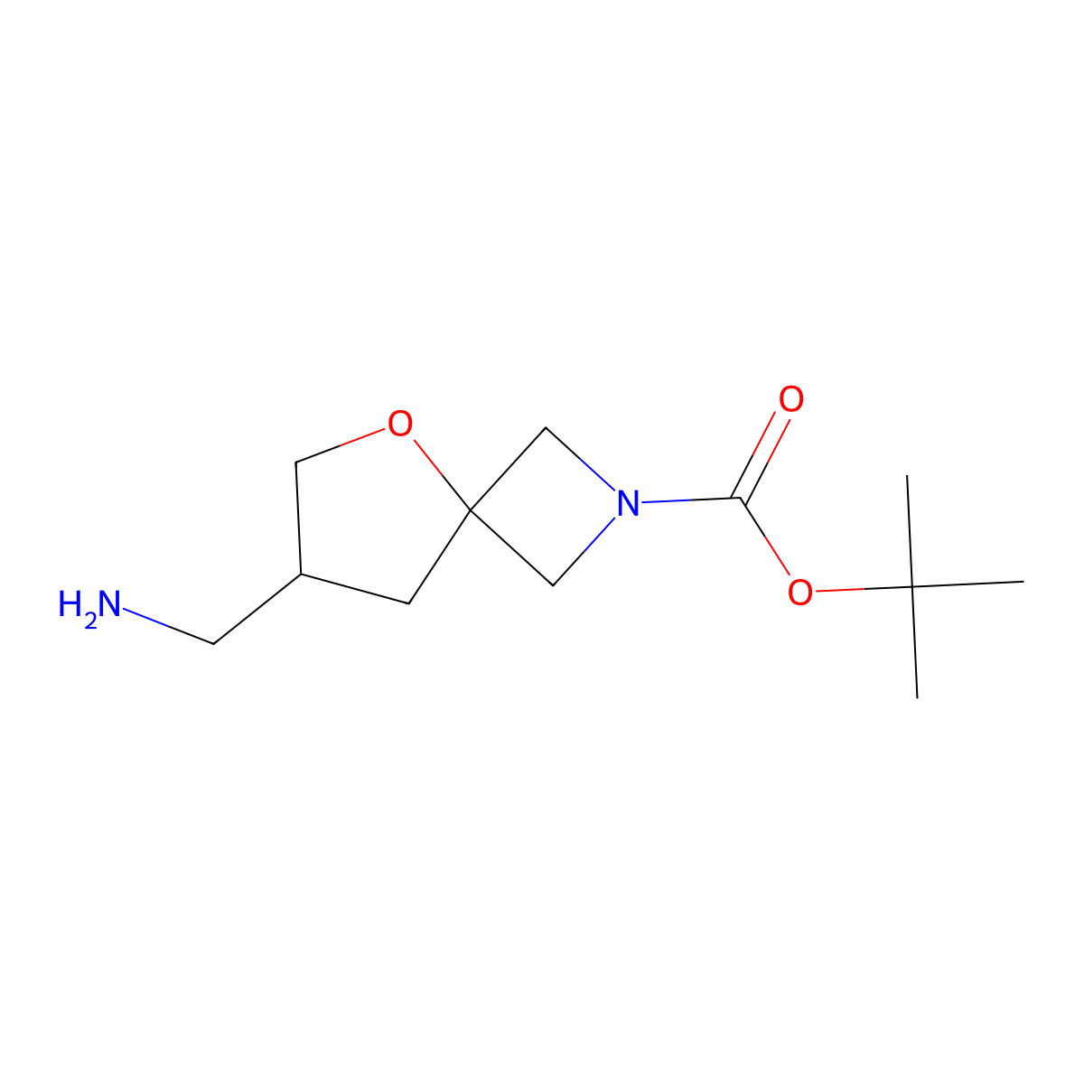 tert-Butyl 7-(aminomethyl)-5-oxa-2-azaspiro[3.4]octane-2-carboxylate molecular structure, CAS 1330765-27-9