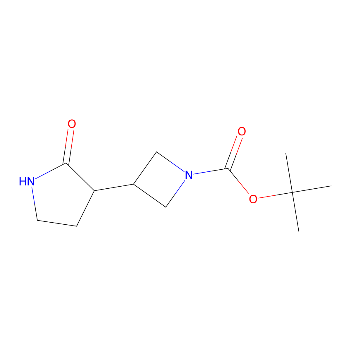 tert-Butyl 3-(2-oxopyrrolidin-3-yl)azetidine-1-carboxylate molecular structure, CAS 1330765-33-7