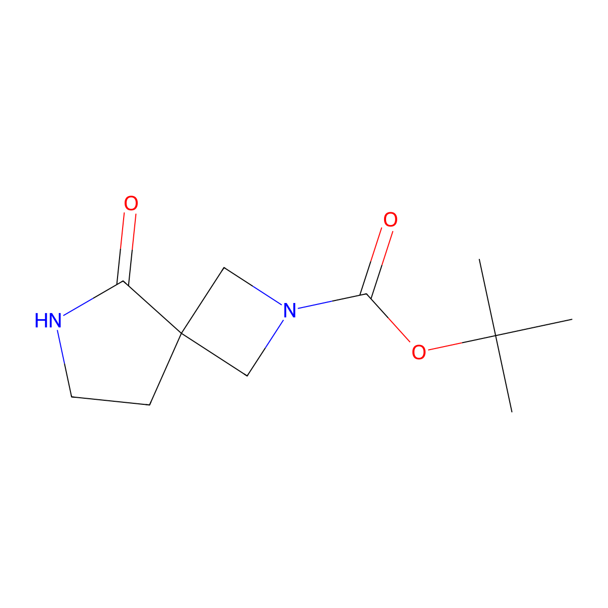 Tert-butyl 5-oxo-2,6-diazaspiro(3.4)octane-2-carboxylate molecular structure, CAS 1330765-39-3