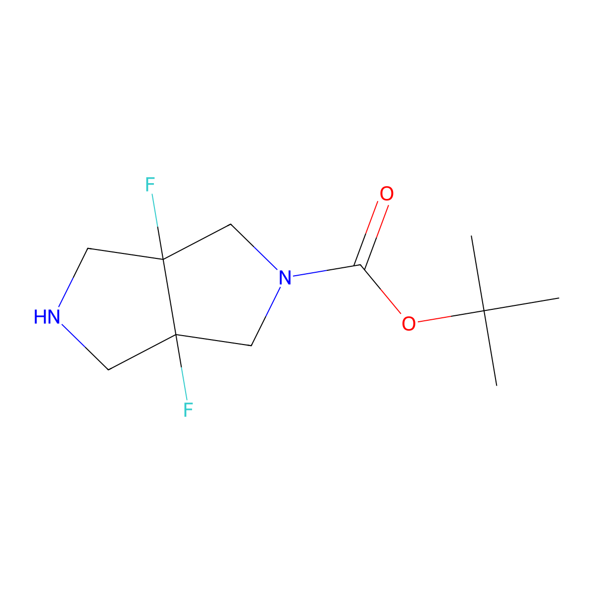 tert-butyl cis-3a,6a-difluoro-2,3,4,6-tetrahydro-1H-pyrrolo[3,4-c]pyrrole-5-carboxylate molecular structure, CAS 1330765-47-3