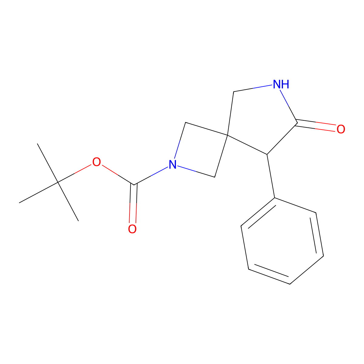 Tert-butyl 7-oxo-8-phenyl-2,6-diazaspiro[3.4]octane-2-carboxylate molecular structure, CAS 1330765-75-7