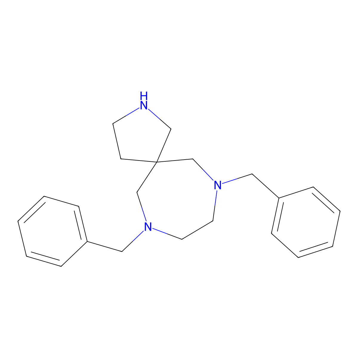 7,10-Dibenzyl-2,7,10-triazaspiro[4.6]undecane molecular structure, CAS 1330765-96-2