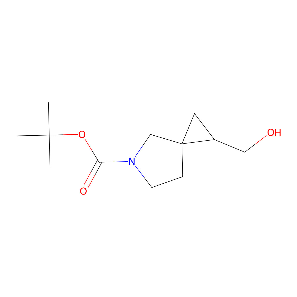 Tert-butyl 1-(hydroxymethyl)-5-azaspiro[2.4]heptane-5-carboxylate molecular structure, CAS 1330766-02-3