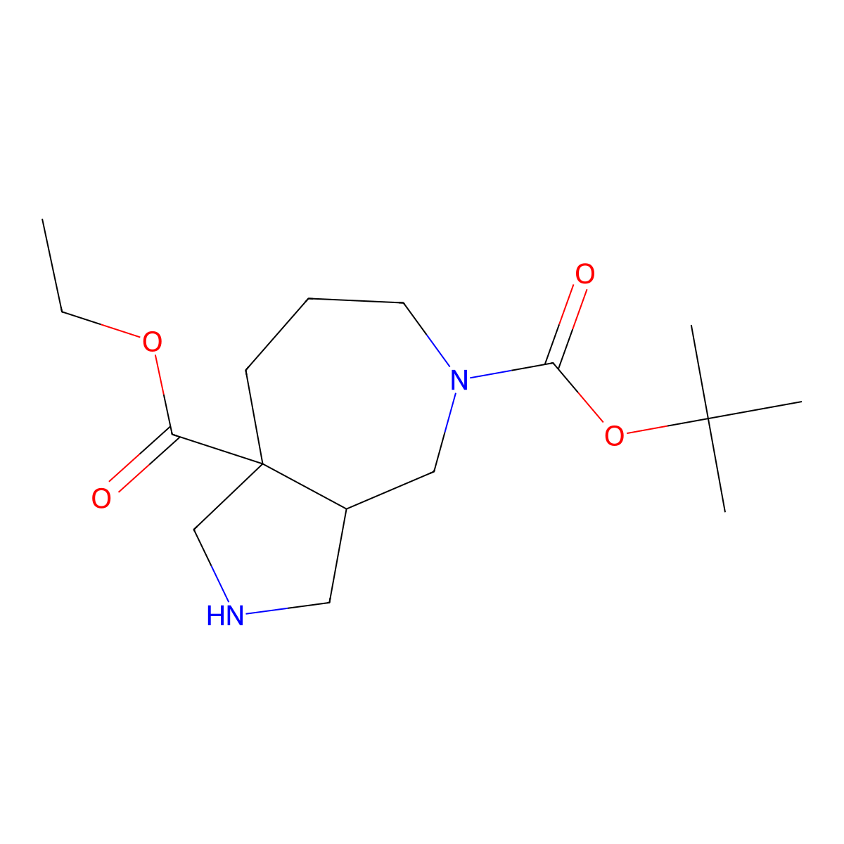 Cis-5-Tert-Butyl 8A-Ethyl Octahydropyrrolo[3,4-C]Azepine-5,8A(1H)-Dicarboxylate molecular structure, CAS 1330766-26-1