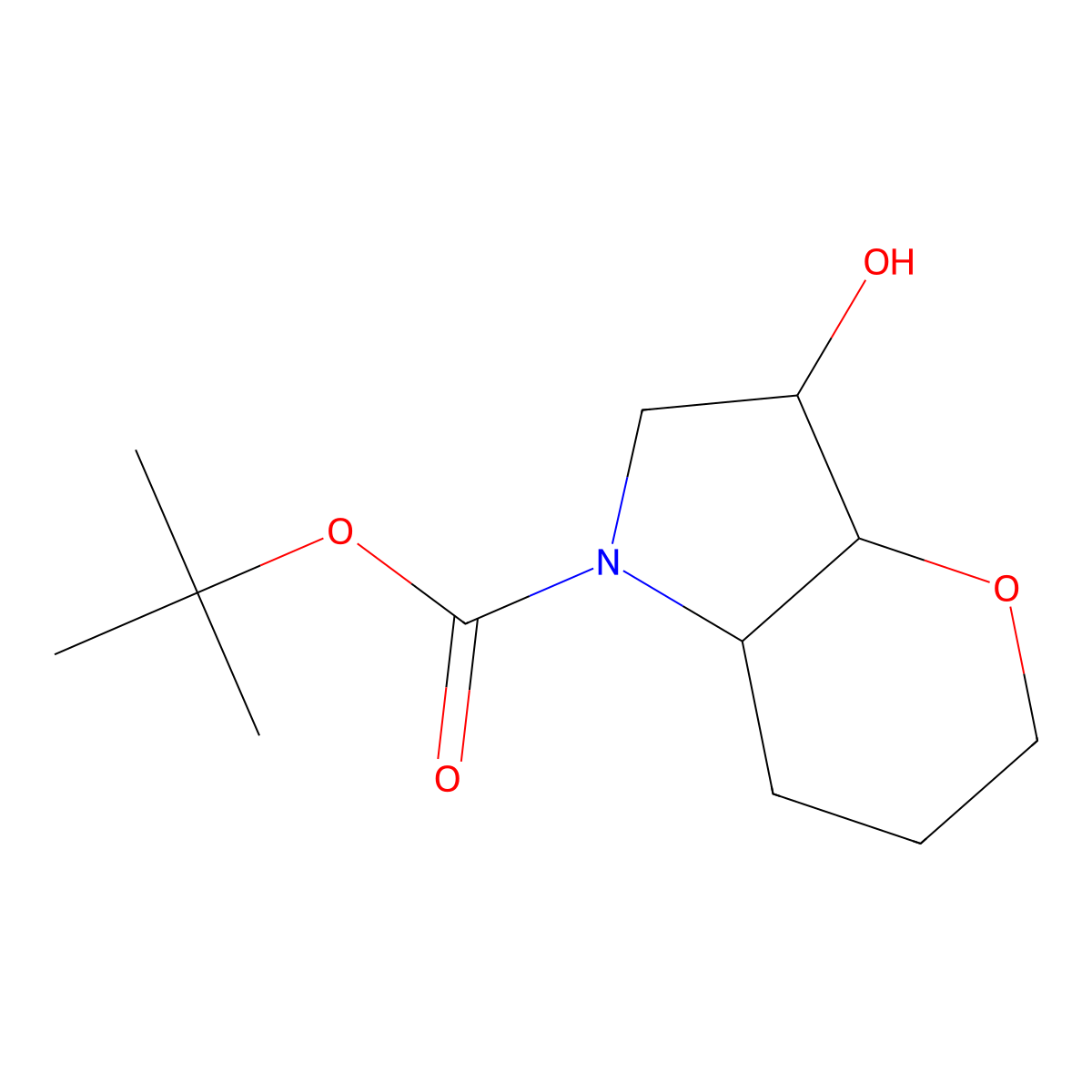 Racemic-(3S,3aS,7aR)-tert-butyl 3-hydroxyhexahydropyrano[3,2-b]pyrrole-1(2H)-carboxylate molecular structure, CAS 1330766-33-0