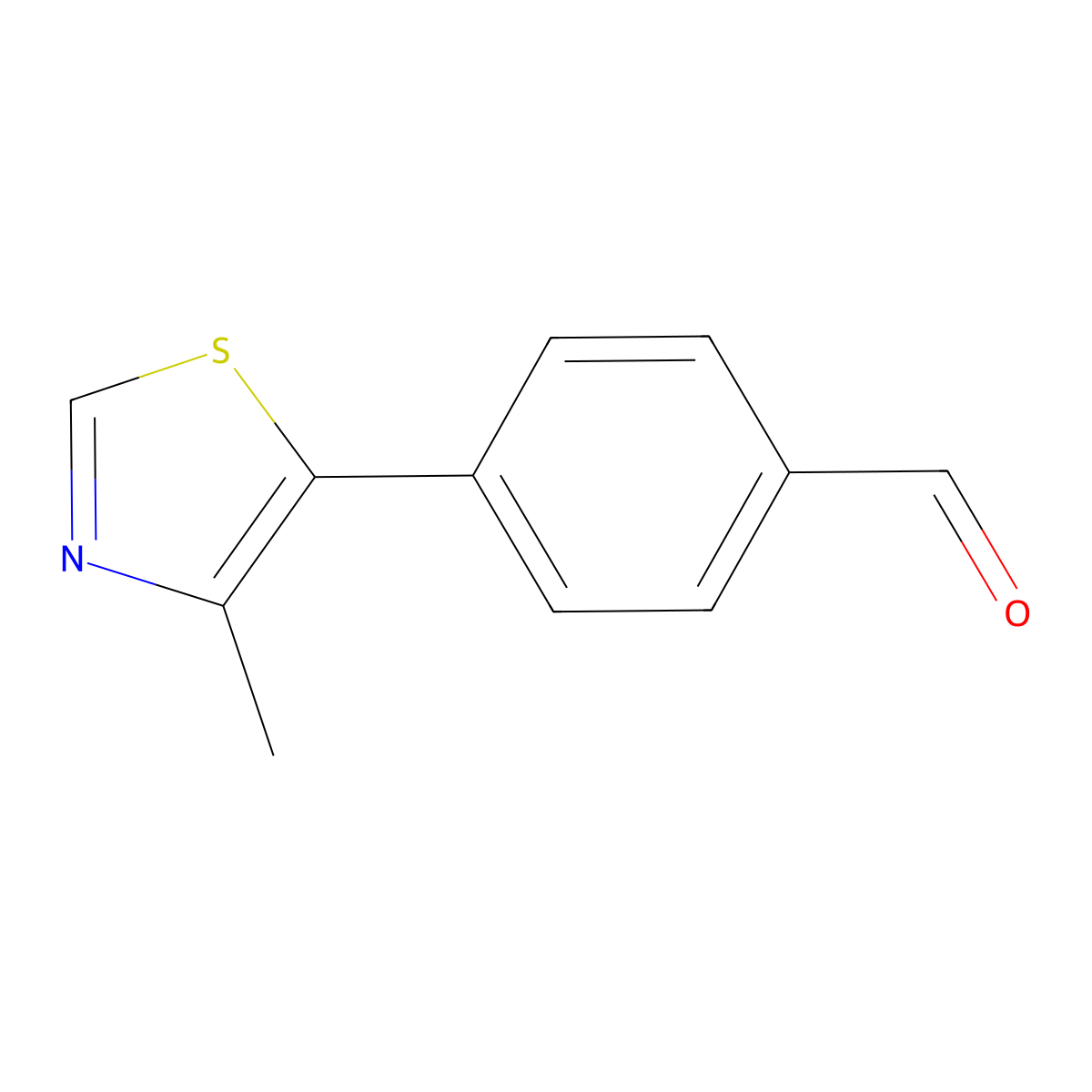 4-(4-Methyl-1,3-thiazol-5-yl)benzaldehyde molecular structure, CAS 1330767-26-4