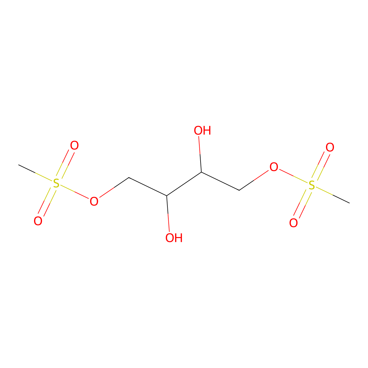 Erythritol, 1,4-dimethanesulfonate, (meso)- molecular structure, CAS 13308-13-9