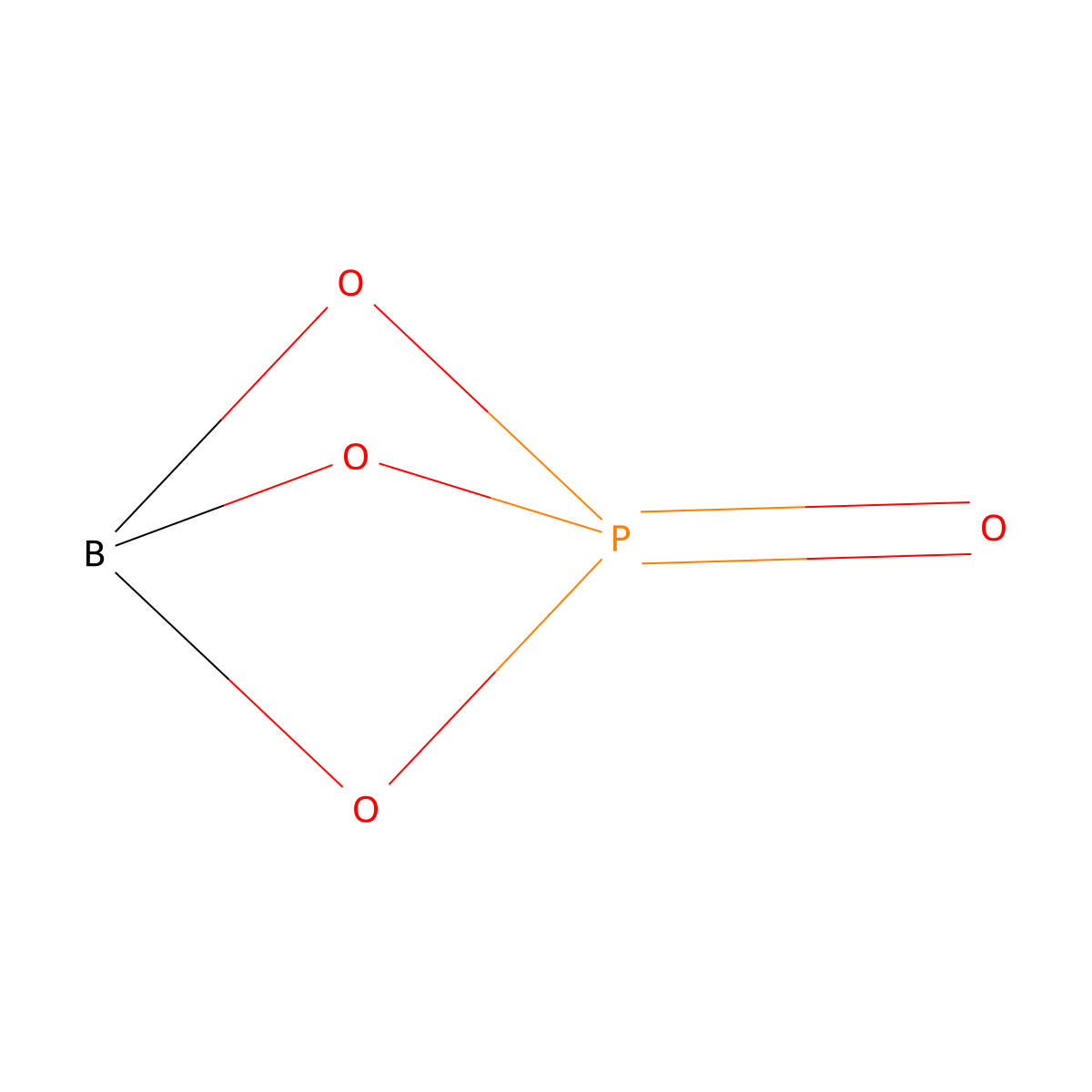 Boron phosphate (B(PO4)) molecular structure, CAS 13308-51-5