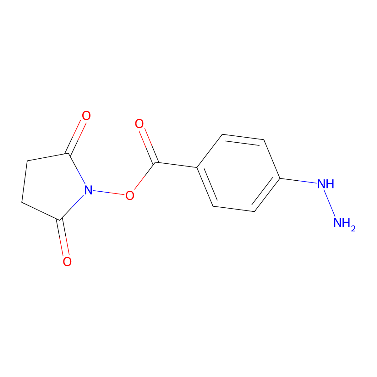 Succinimidyl 4-hydrazinobenzoate molecular structure, CAS 133081-23-9