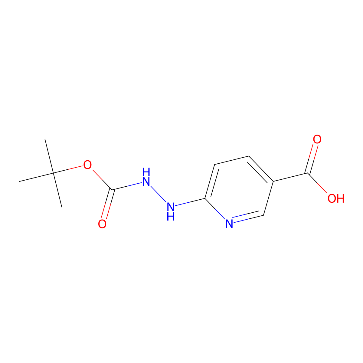 6-[2-(tert-Butoxycarbonyl)hydrazinyl]nicotinic acid molecular structure, CAS 133081-25-1