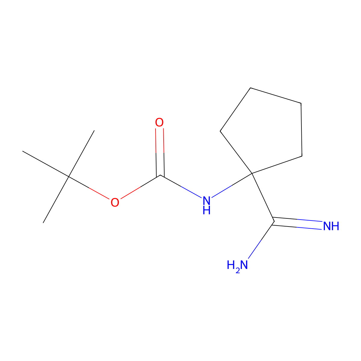 tert-butyl N-(1-carbamimidoylcyclopentyl)carbamate molecular structure, CAS 1330822-89-3