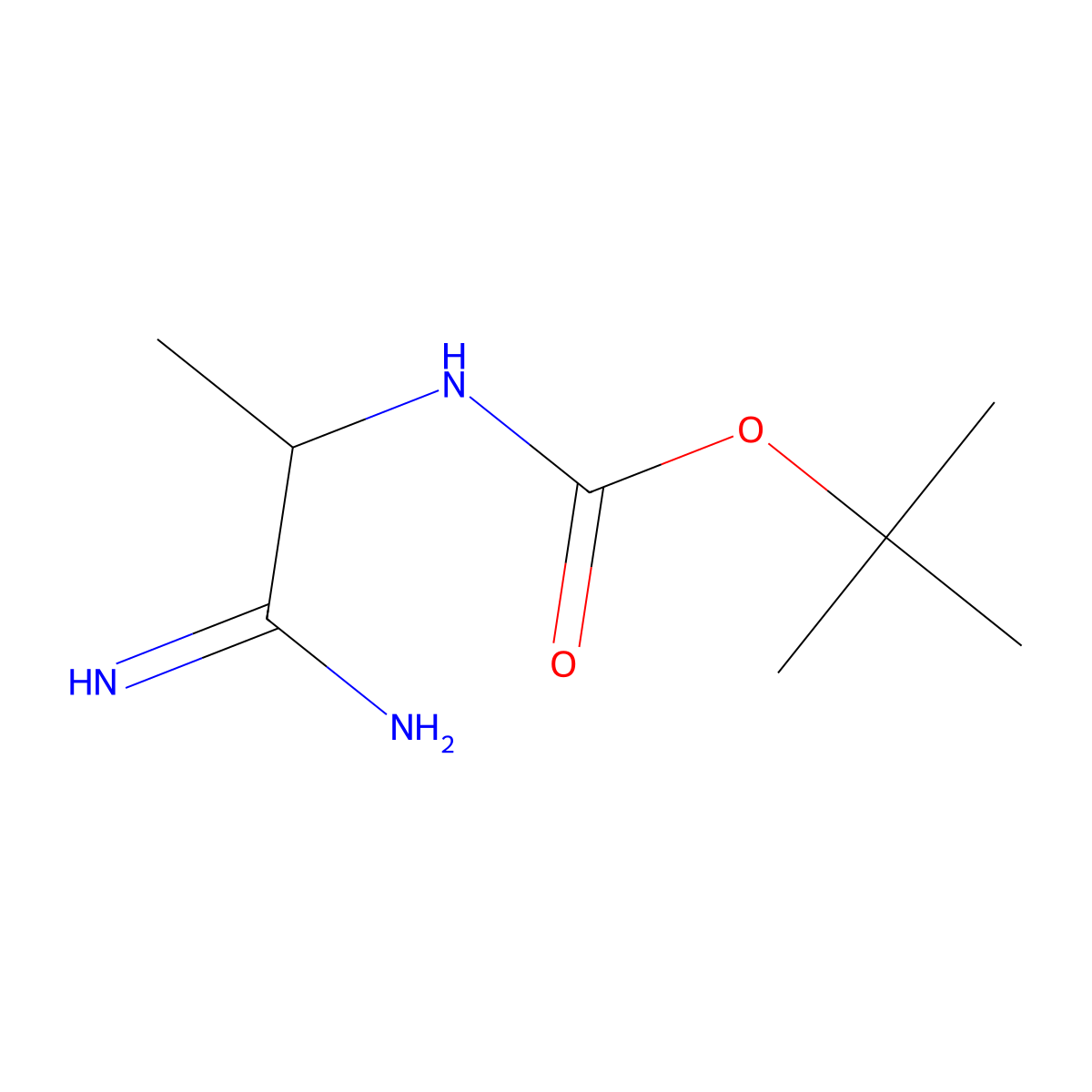 tert-Butyl N-(1-carbamimidoylethyl)carbamate molecular structure, CAS 1330822-96-2