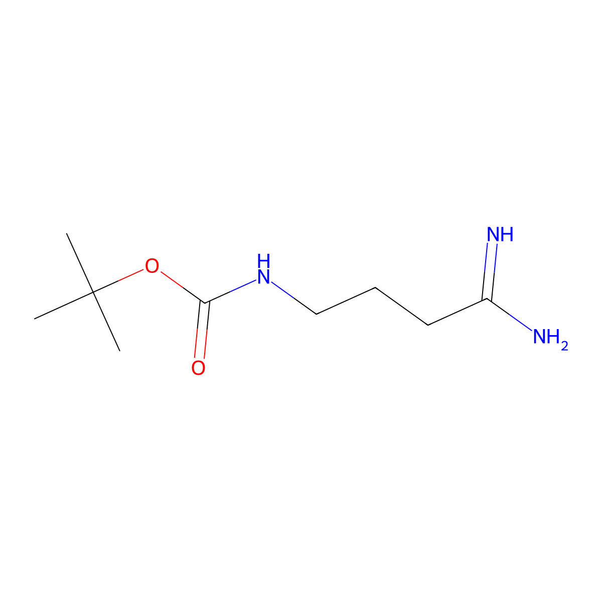 tert-Butyl N-(3-carbamimidoylpropyl)carbamate molecular structure, CAS 1330829-41-8