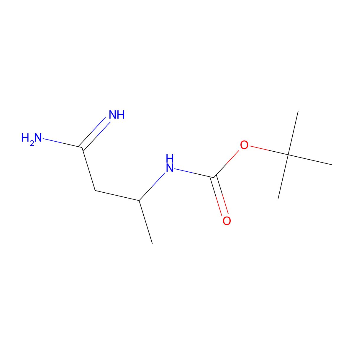 tert-butyl N-(1-carbamimidoylpropan-2-yl)carbamate molecular structure, CAS 1330829-46-3