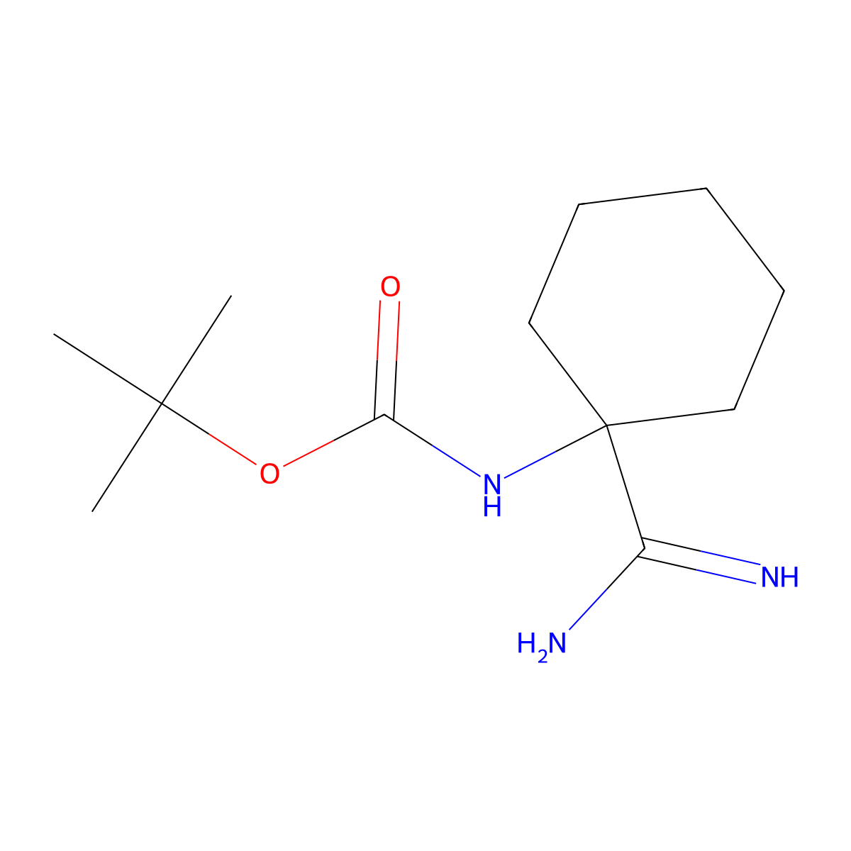 tert-butyl N-(1-carbamimidoylcyclohexyl)carbamate molecular structure, CAS 1330829-47-4
