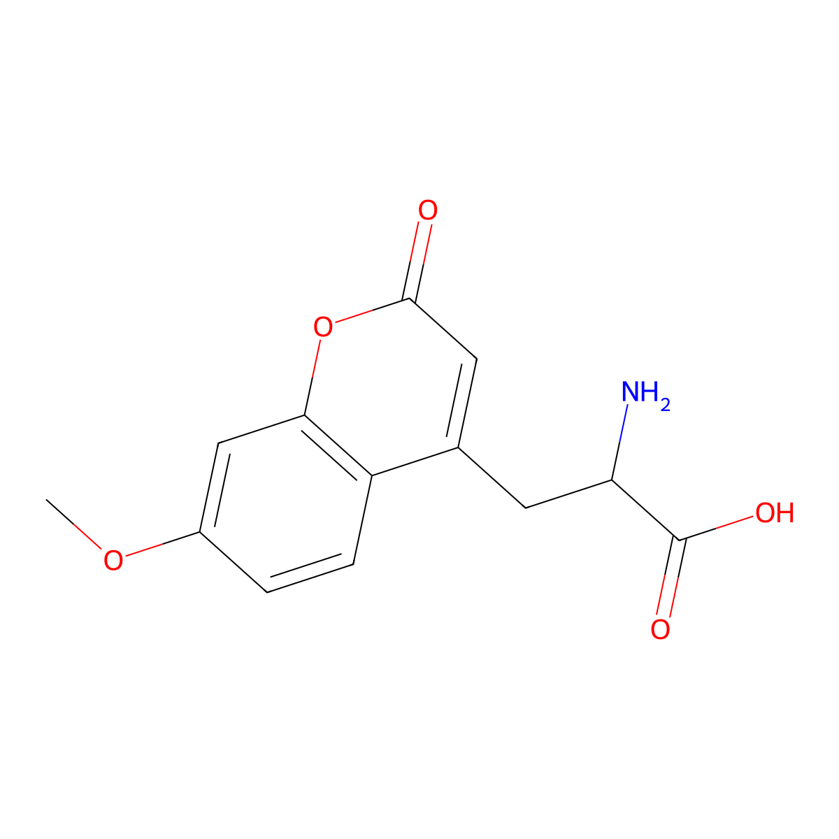 2-Amino-3-(7-methoxy-4-coumaryl)propionic acid molecular structure, CAS 133083-29-1