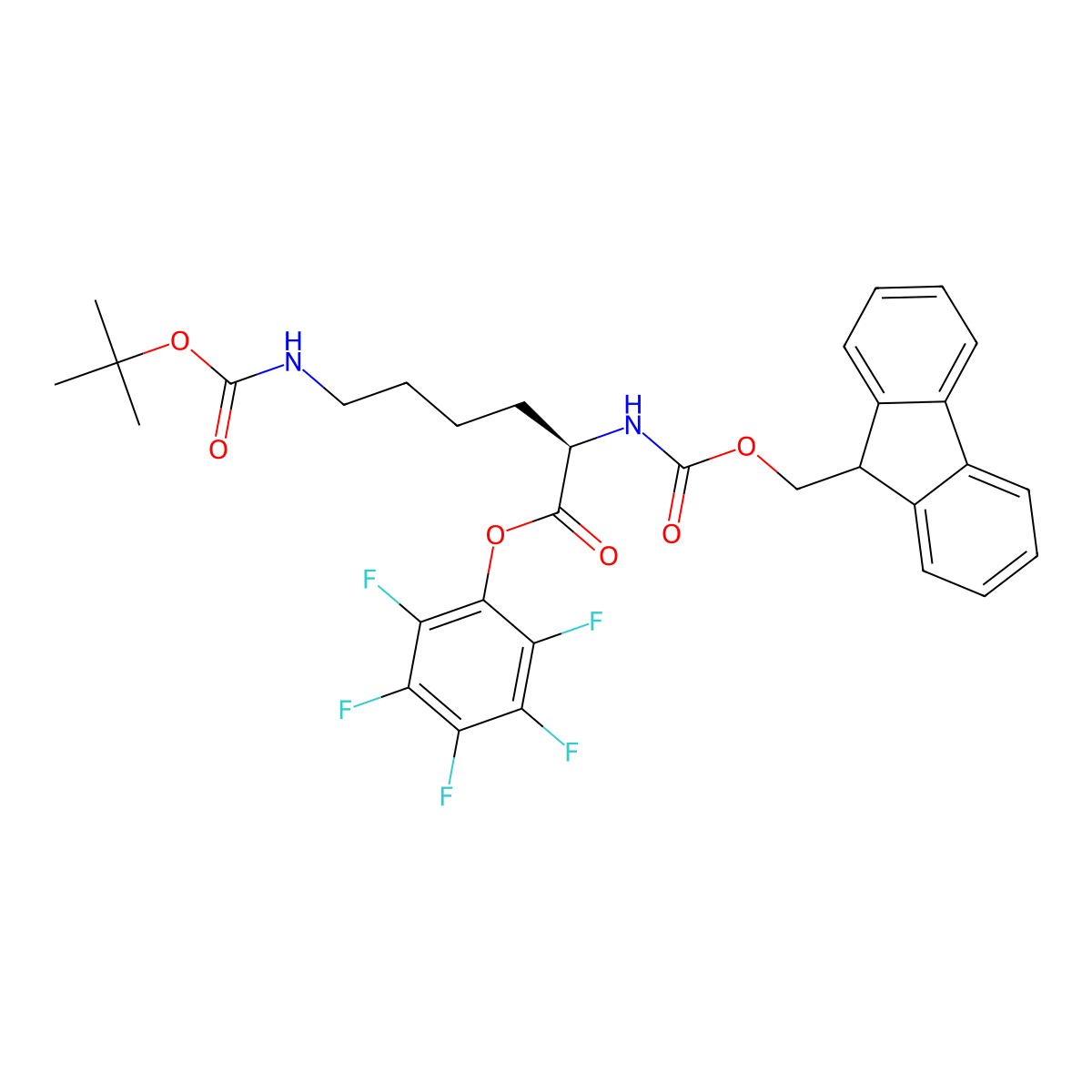 Fmoc-d-lys(boc)-opfp molecular structure, CAS 133083-36-0