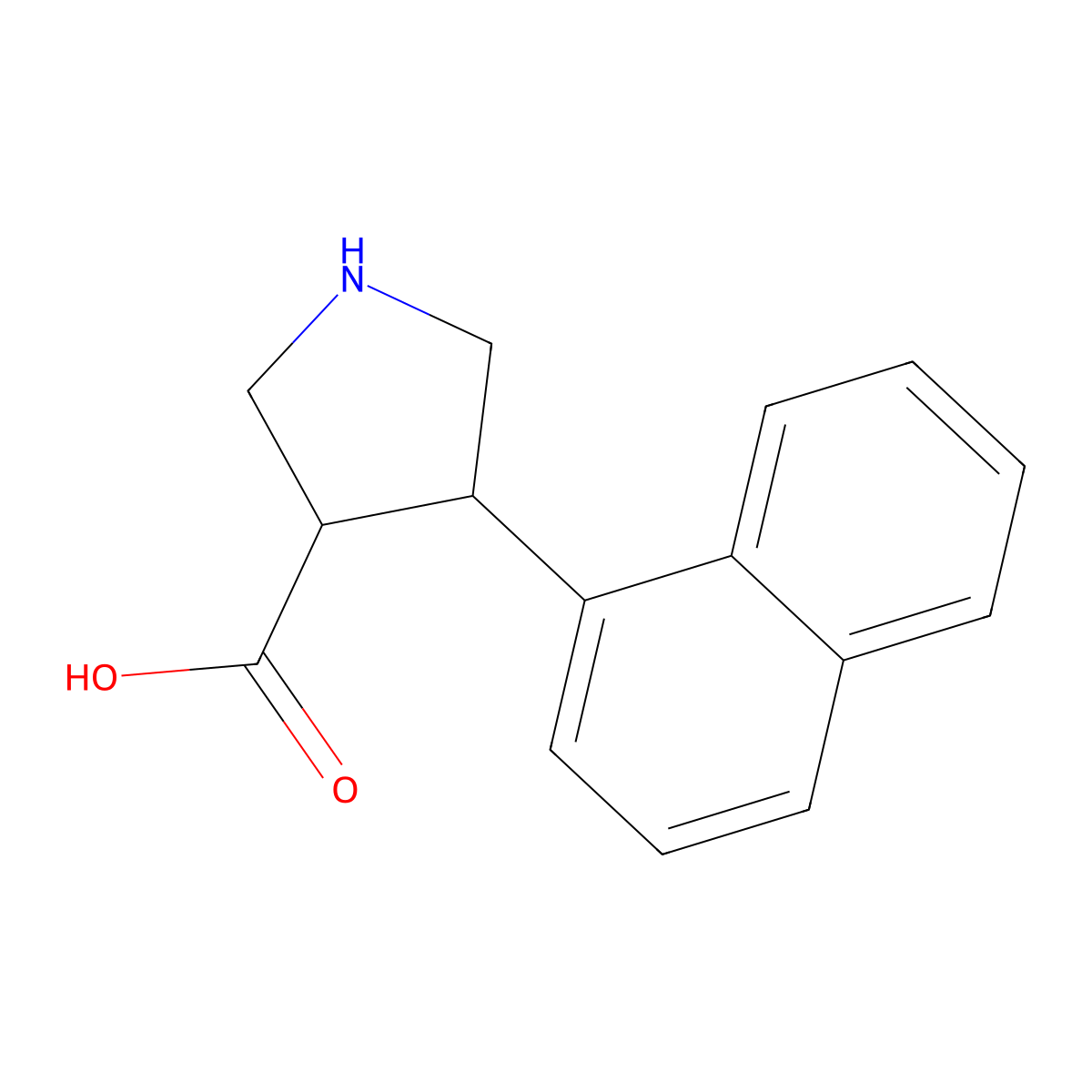 (3R,4S)-rel-4-(Naphthalen-1-yl)pyrrolidine-3-carboxylic acid molecular structure, CAS 1330830-32-4