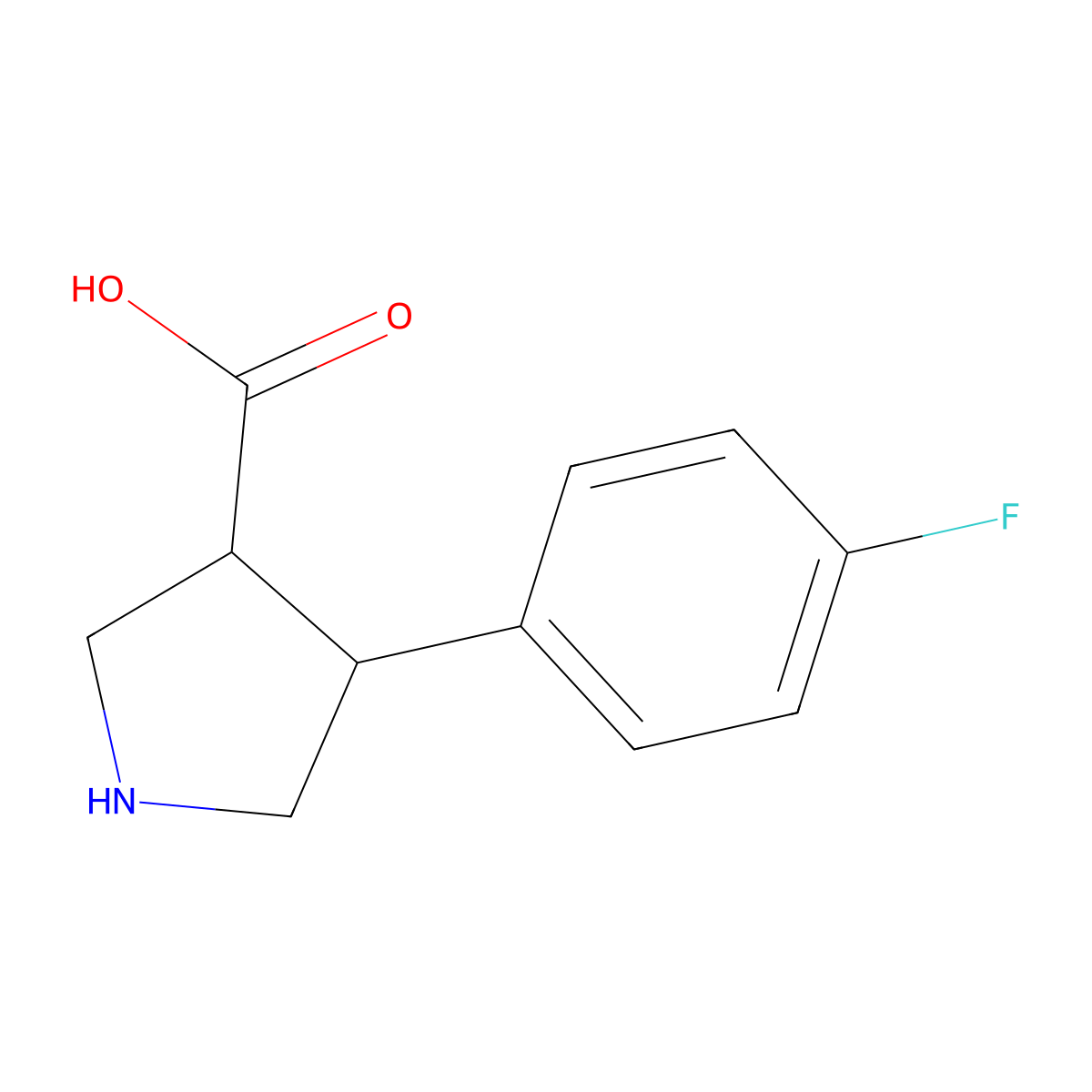 (3R,4S)-4-(4-Fluorophenyl)pyrrolidine-3-carboxylic acid molecular structure, CAS 1330830-35-7