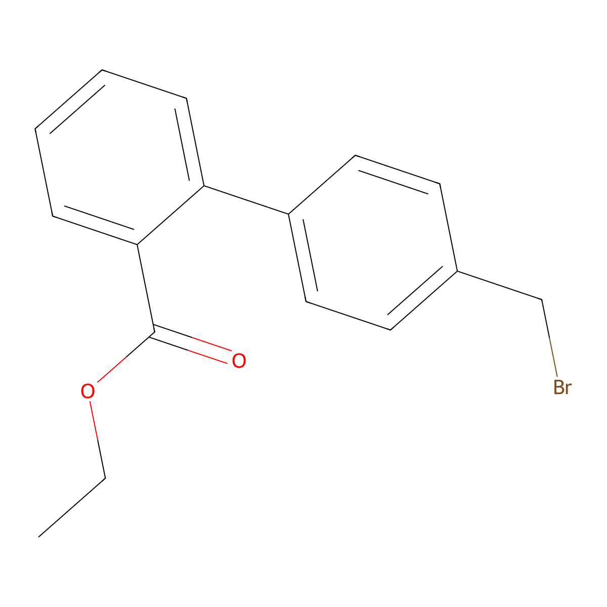 Ethyl 4'-(bromomethyl)-[1,1'-biphenyl]-2-carboxylate molecular structure, CAS 133085-87-7