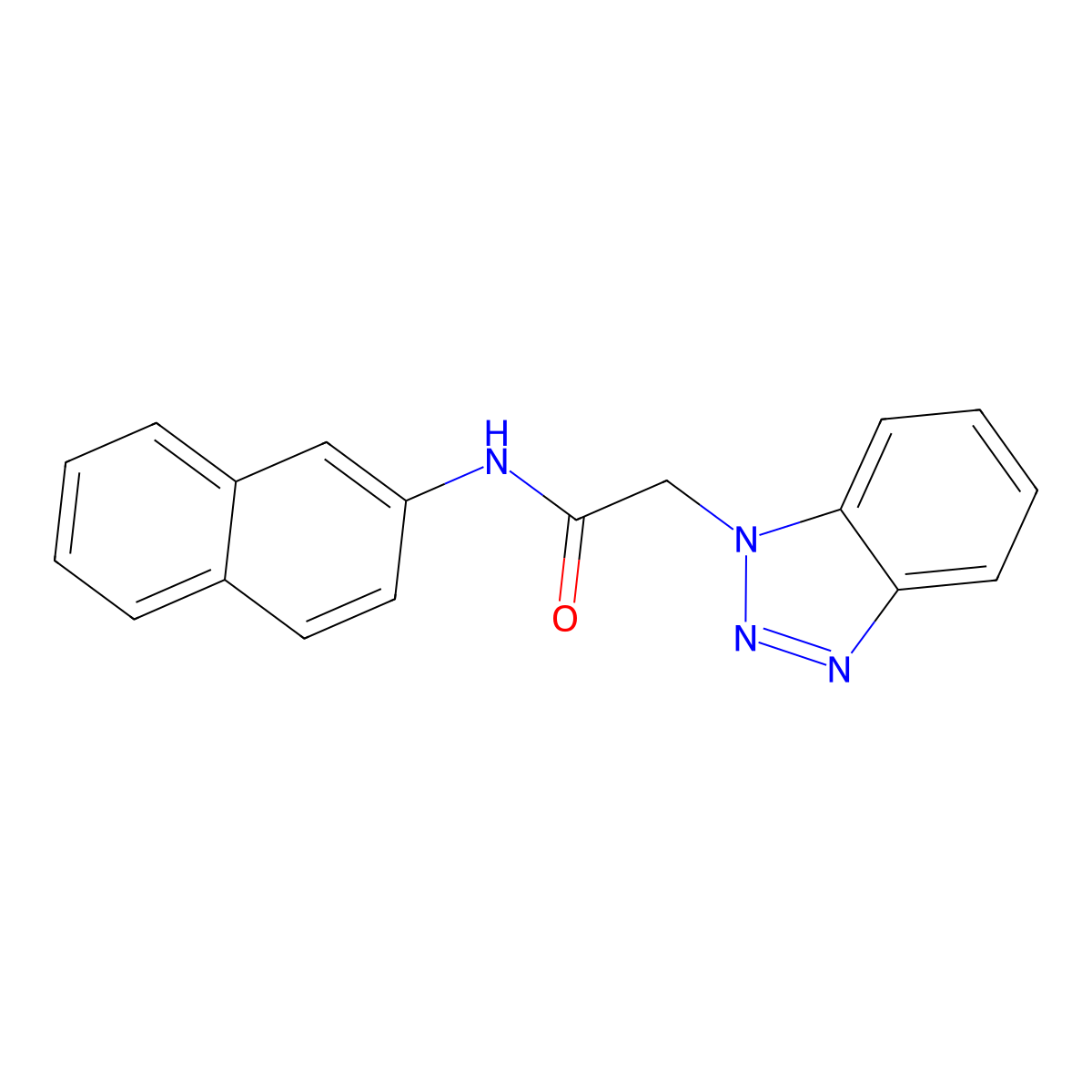 2-(1H-1,2,3-benzotriazol-1-yl)-N-(naphthalen-2-yl)acetamide molecular structure, CAS 133087-94-2