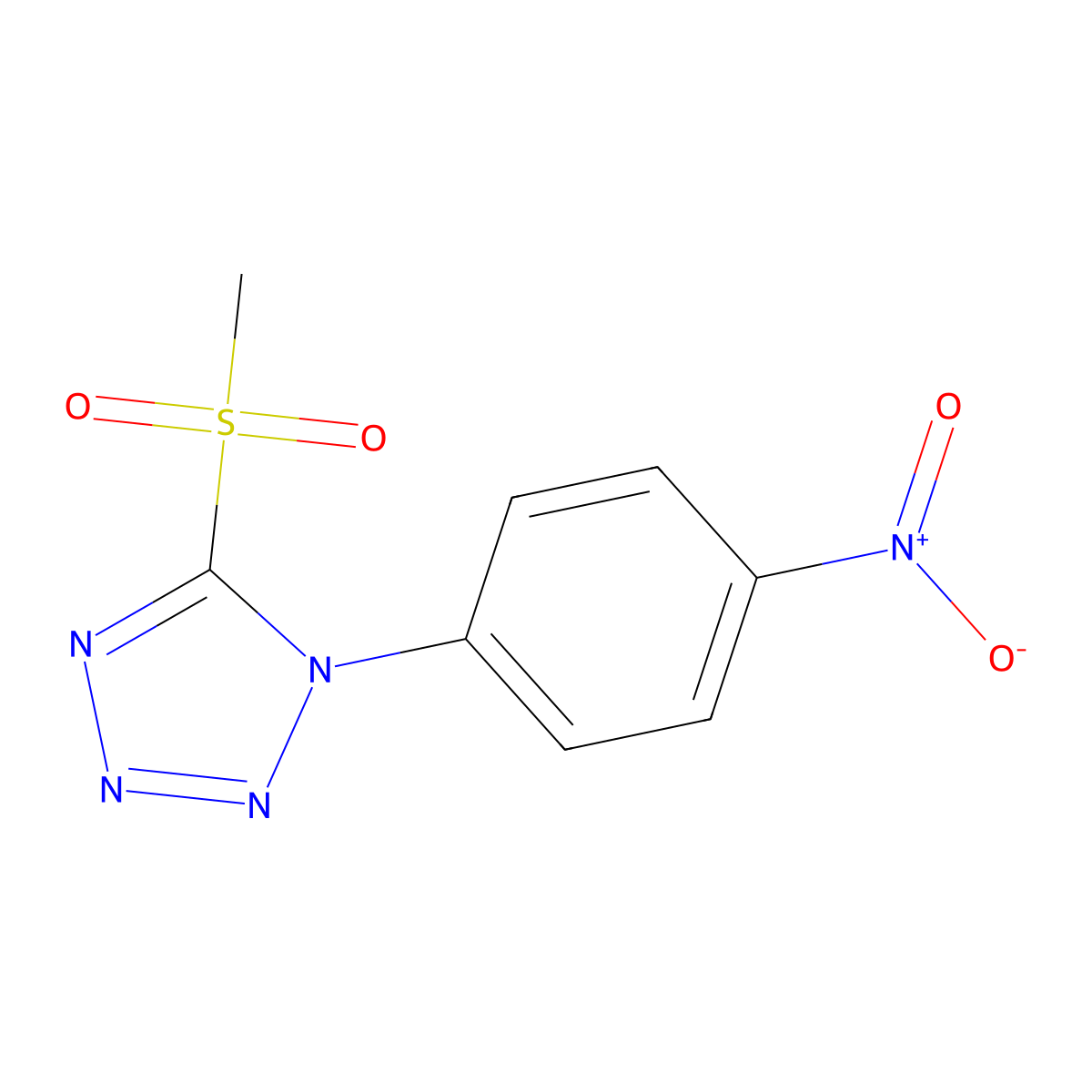 1-{4-nitrophenyl}-5-(methylsulfonyl)-1H-tetraazole molecular structure, CAS 133088-47-8
