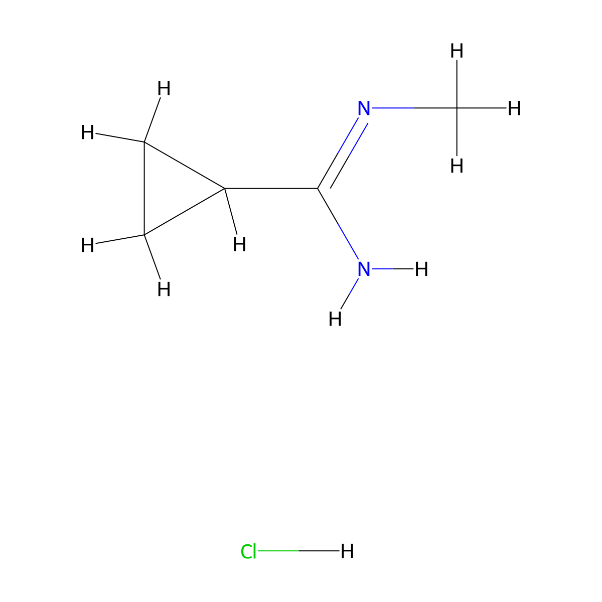 N-methylcyclopropanecarboximidamide hydrochloride molecular structure, CAS 133090-11-6