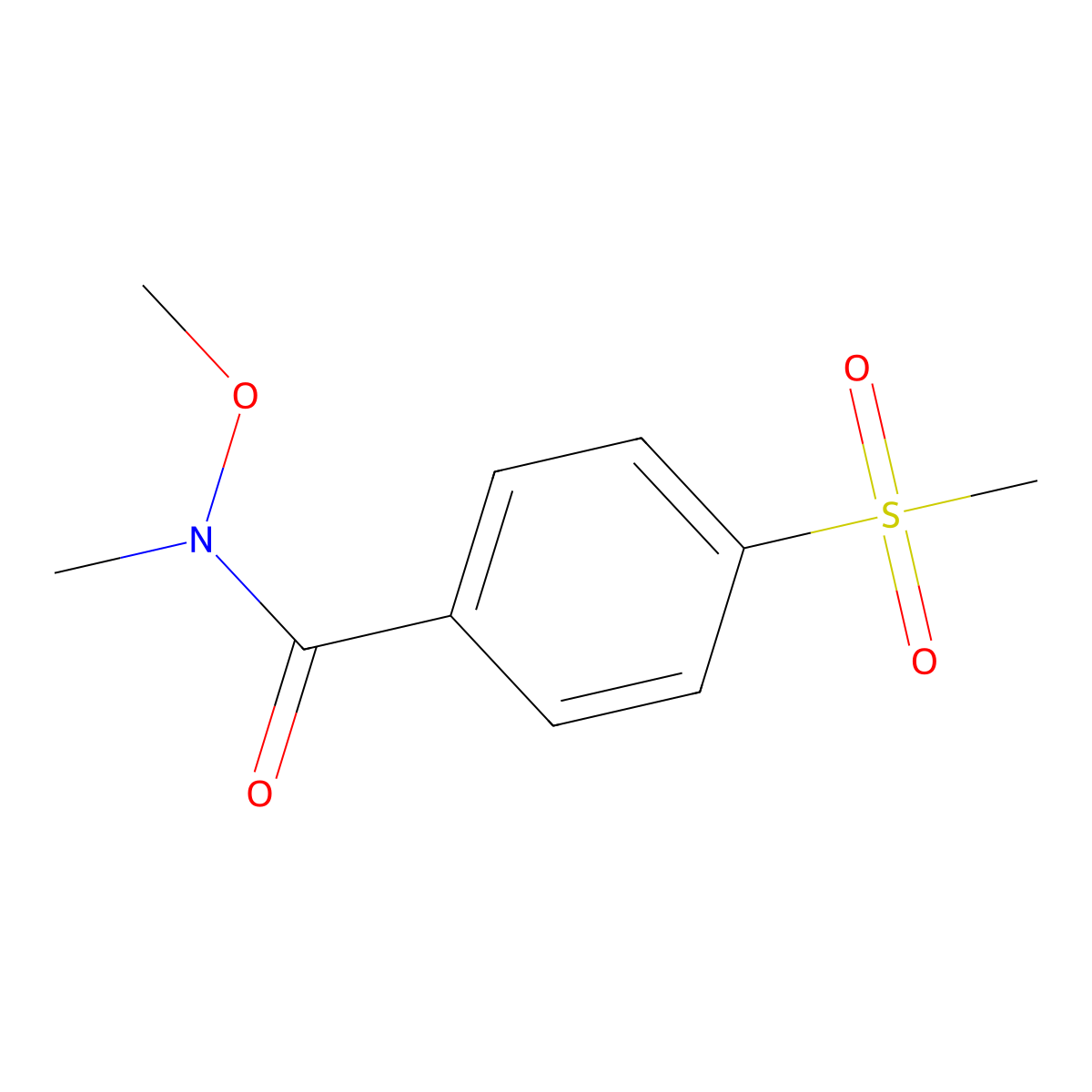 4-methanesulfonyl-N-methoxy-N-methylbenzamide molecular structure, CAS 1330905-10-6
