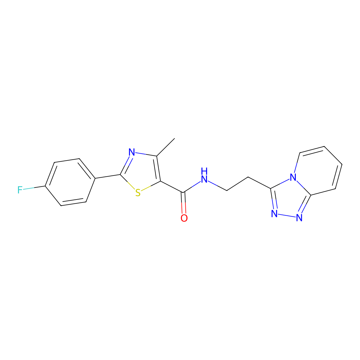 N-(2-([1,2,4]triazolo[4,3-a]pyridin-3-yl)ethyl)-2-(4-fluorophenyl)-4-methylthiazole-5-carboxamide molecular structure, CAS 1330936-47-4