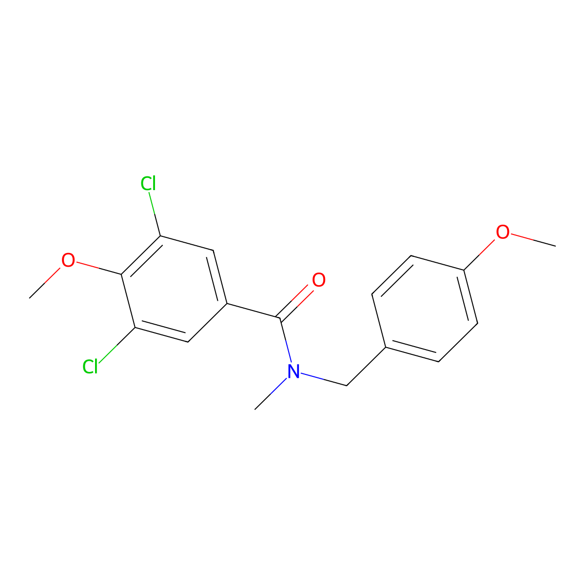 3,5-dichloro-4-methoxy-N-[(4-methoxyphenyl)methyl]-N-methylbenzamide molecular structure, CAS 1330945-43-1