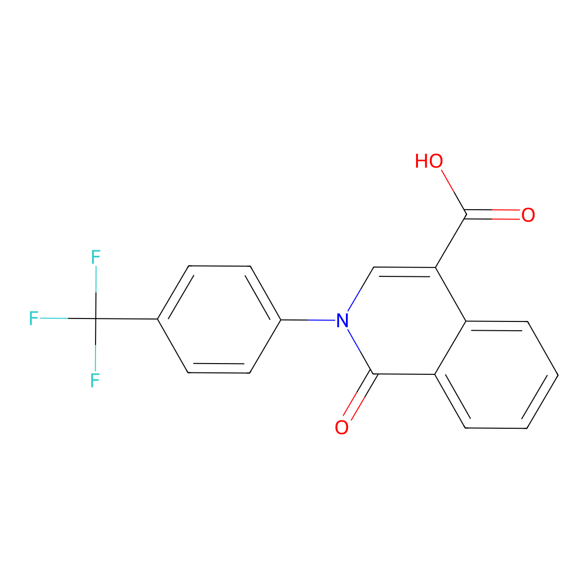 1-Oxo-2-(4-(trifluoromethyl)phenyl)-1,2-dihydroisoquinoline-4-carboxylic acid molecular structure, CAS 133096-33-0