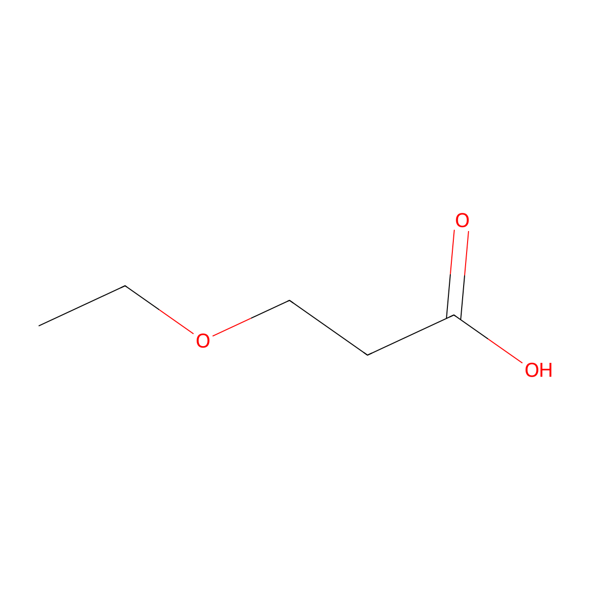 3-Ethoxypropionic acid molecular structure, CAS 1331-11-9