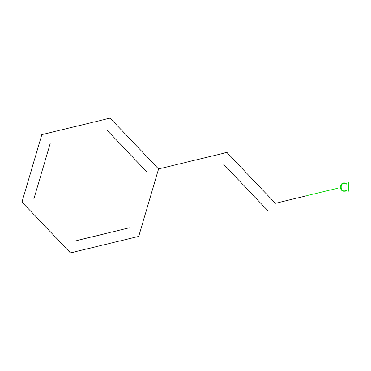 Benzene, chloroethenyl- molecular structure, CAS 1331-28-8