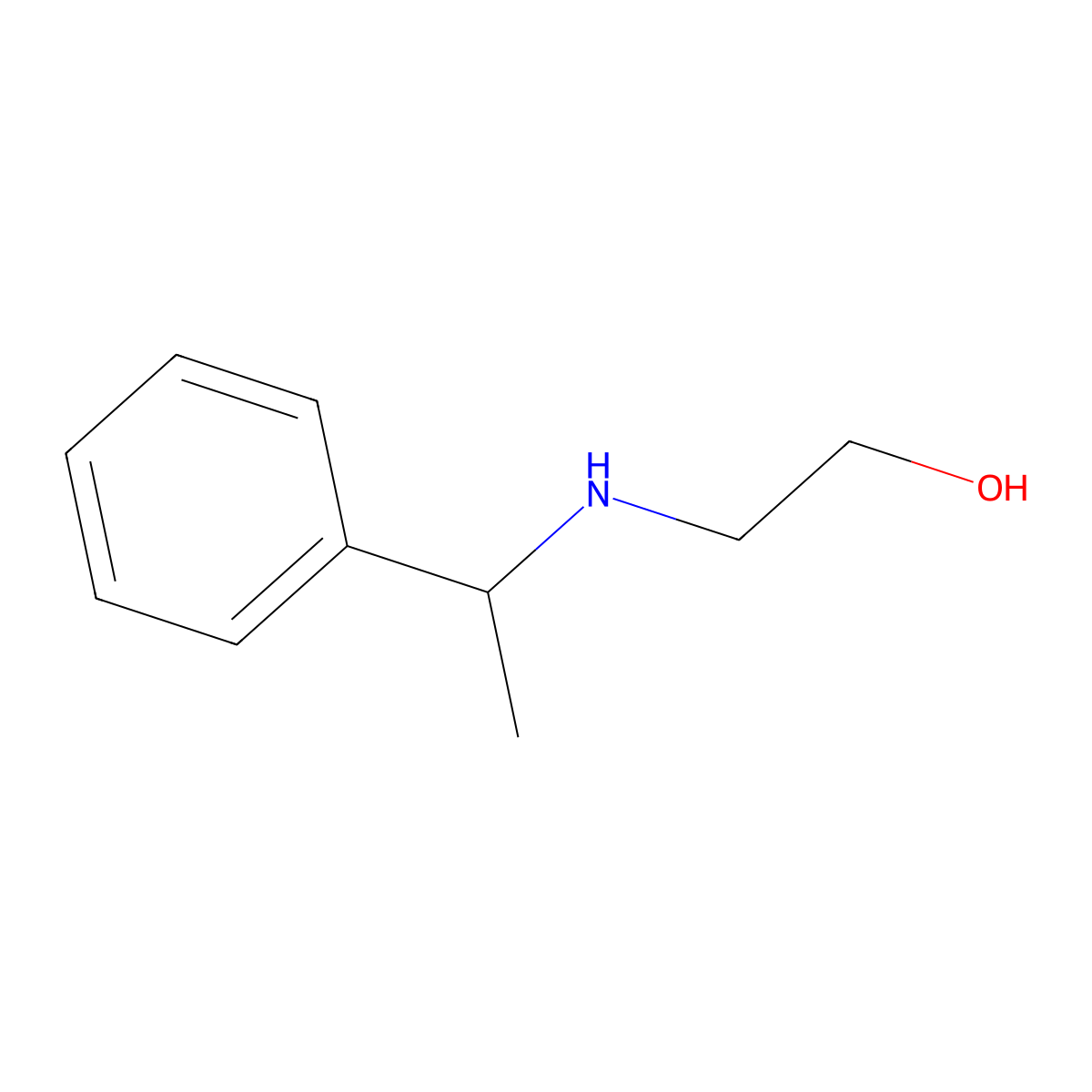 2-((1-Phenylethyl)amino)ethan-1-ol molecular structure, CAS 1331-41-5