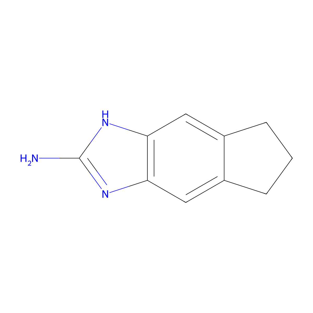 1H,5H,6H,7H-Indeno[5,6-D]imidazol-2-amine molecular structure, CAS 133100-21-7