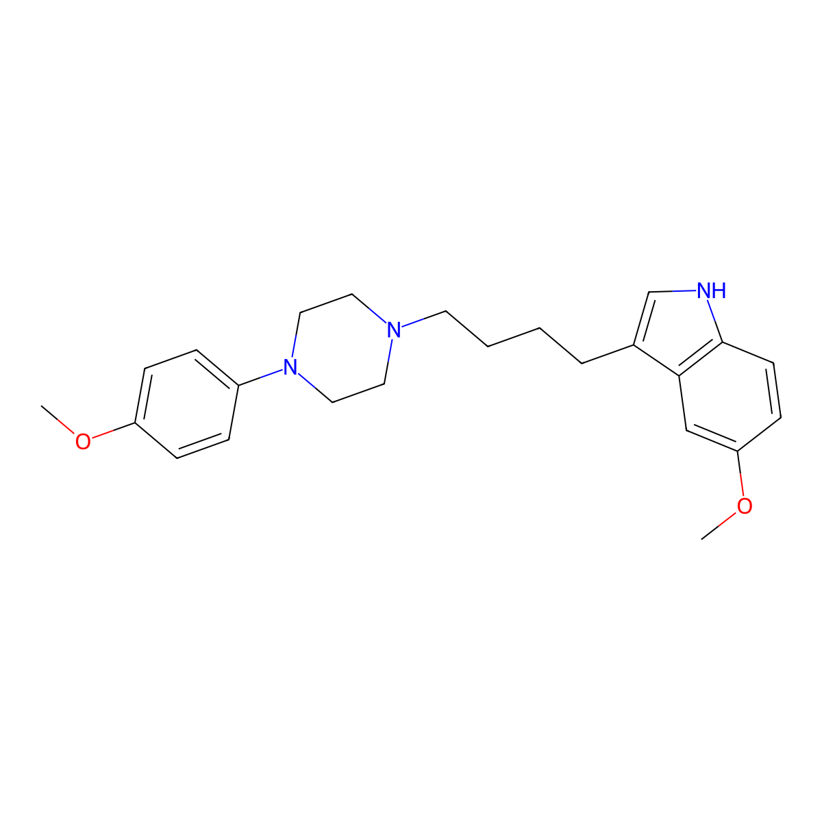 5-Methoxy-3-{4-[4-(4-methoxy-phenyl)-piperazin-1-yl]-butyl}-1H-indole molecular structure, CAS 133109-86-1