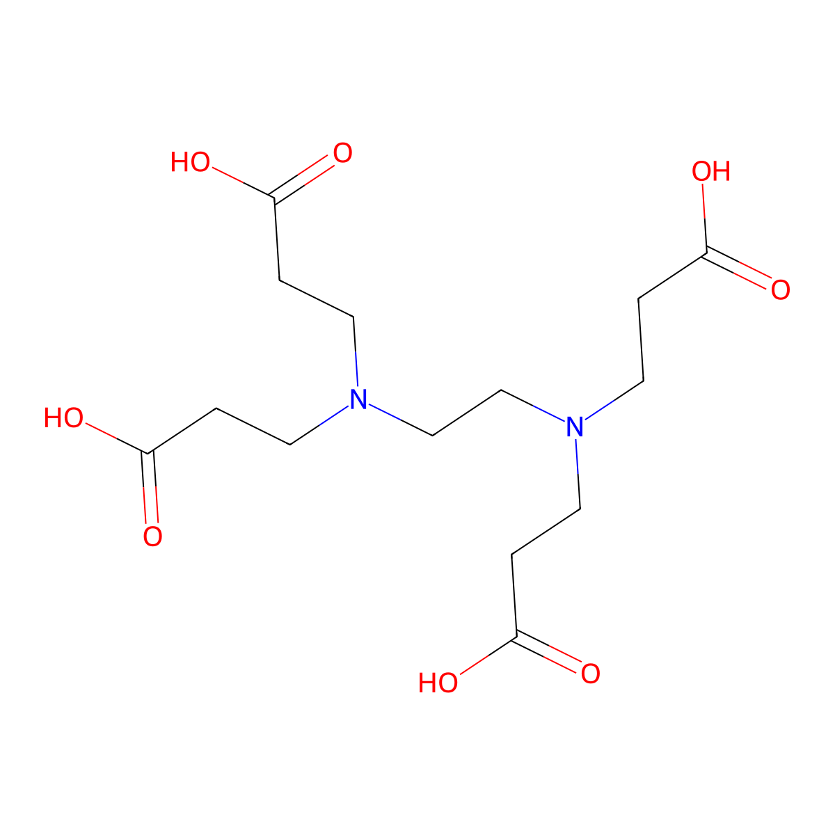 Ethylenediaminetetrapropionic acid molecular structure, CAS 13311-39-2