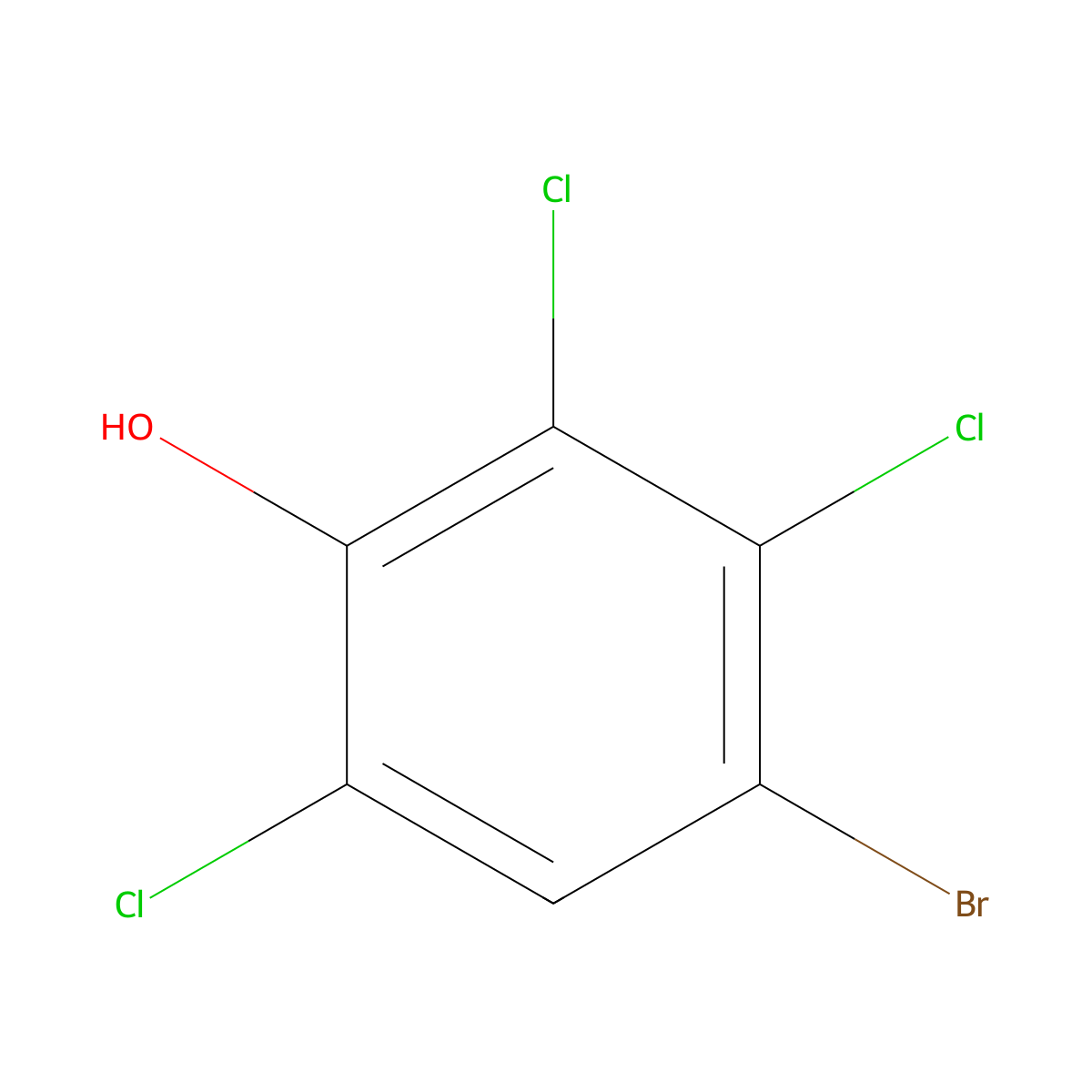 4-Bromo-2,3,6-trichlorophenol molecular structure, CAS 13311-72-3