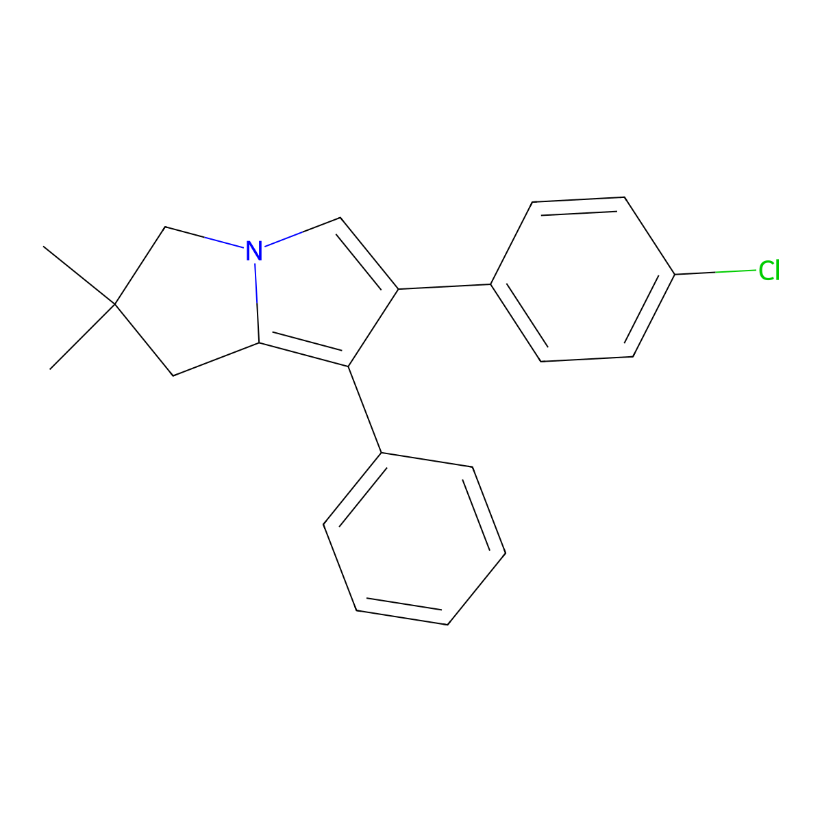 6-(4-Chlorophenyl)-2,2-dimethyl-7-phenyl-2,3-dihydro-1H-pyrrolizine molecular structure, CAS 133111-56-5