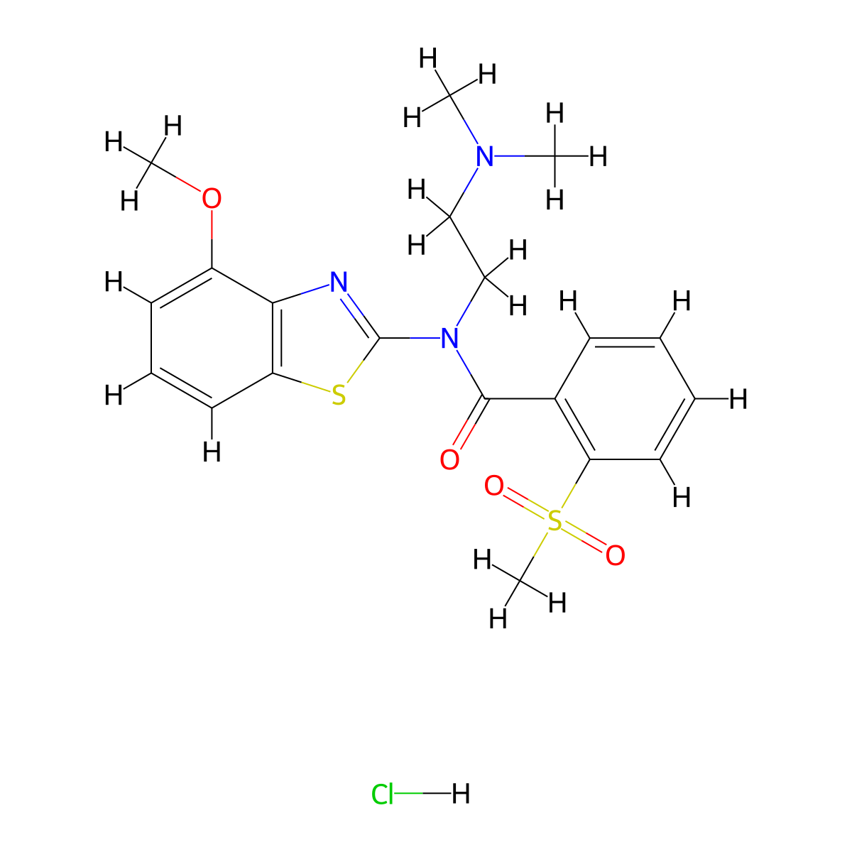 N-(2-(dimethylamino)ethyl)-N-(4-methoxybenzo[d]thiazol-2-yl)-2-(methylsulfonyl)benzamide hydrochloride molecular structure, CAS 1331129-35-1